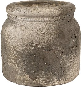 Dekoratívny béžovo-sivý antik terakotový kvetináč Teracci - Ø 17*16 cm