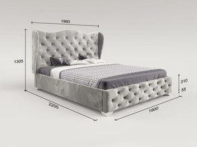 PROXIMA.store - Luxusná posteľ BOLONIA - Svetlosivá 140 Veľkosť postele:  Pre matrac 140 x 200 cm | BIANO