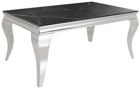 Dizajnový konferenčný stolík Rococo 100 cm čierny / strieborný