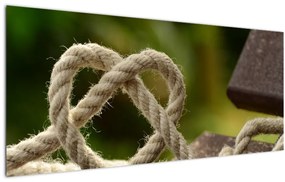 Obraz srdce z lana (120x50 cm)