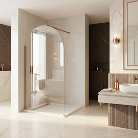 Rea Heaven, sprchová zástena Walk-in 90 cm, medená matná, REA-K6686