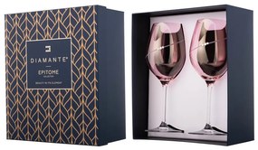 Diamante pohár na červené víno Silhouette City Pink s kryštálmi Swarovski 470 ml 2KS