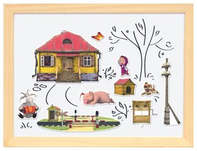 Bino Magnetická tabuľka Máša a medveď, 31 x 23,5 x 3,5 cm