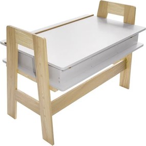 Detský rastúci stôl s úložným priestorom, biely