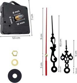 Čierne ručičky na hodiny z hliníka s ornamentom – elegantné | SENTOP R103