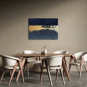 Obraz - Modrá a zlatá abstrakcia N⁰2 (70x50 cm)