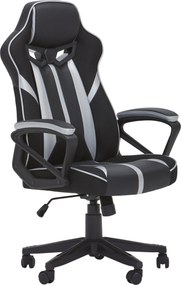 XXXLutz HERNÁ STOLIČKA, vzhľad kože, sieťovina, čierna, strieborná MID.YOU - Online Only kancelárie - 001884003201