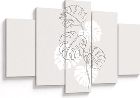 Obraz - Line art monstera N⁰3 (150x105 cm)
