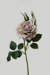 Fialová umelá ruža s pukmi 42cm