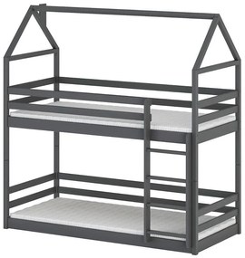 Posteľ Domček Axel 80x160 grafit