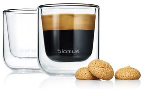 Sada 2 dvojitých šálok na espresso Blomus Nero, 80 ml