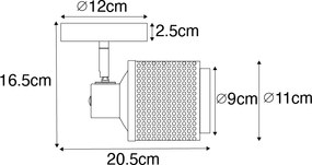 Priemyselné bodové svetlo čierne so zlatom - Kayden