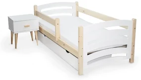 Detská posteľ MELA 80 x 160 cm biela/borovica Rošt: S lamelovým roštom, Matrac: Matrac COCO 10 cm