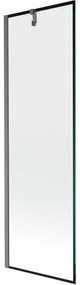 Mexen Next, 1-krídlová vaňová zástena 60 x 150 cm, 6mm číre sklo - čierny vzor, brúsená grafitová, 895-060-000-00-70-66