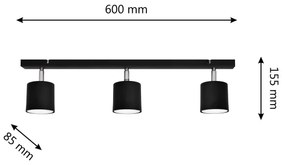 Bodové svietidlo PUNTA 3xGX53/10W/230V čierna