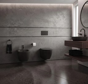 Erga Lily, závesný bidet 490x360x320 mm, čierna matná, ERG-V03-LILY-BD-BK