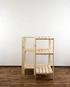 REGÁL DREVENÝ ROHOVÝ Maxi 3W 115x85x50 - BOROVICA