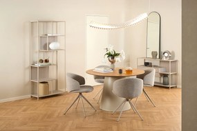 NELA Béžové Latte (látka Monza 90)/béžové nohy – MODERNÁ OTOČNÁ ČALÚNENÁ STOLIČKA DO OBÝVAČKY/JEDÁLNE/KANCELÁRIE LOFT