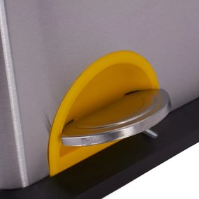 Oceľový odpadkový kôš 2x20 l na triedený odpad/nášľapný v matne striebornej farbe Tri Selectif – MSV