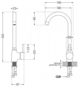 Granitový kuchynský drez s batériou MEXEN ANDRES s čiernou škvrnou