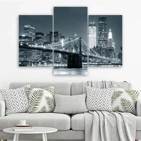 Gario Obraz na plátne New York v noci - 3 dielny Rozmery: 120 x 80 cm