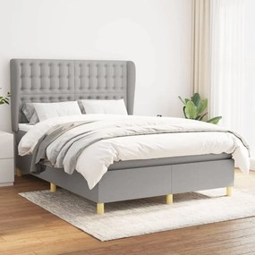 Boxspring posteľ s matracom bledosivá 140x200 cm látka 3128845