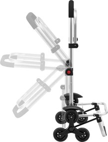 Nákupný vozík 3 v 1 na schody - objem 56 l, čierny