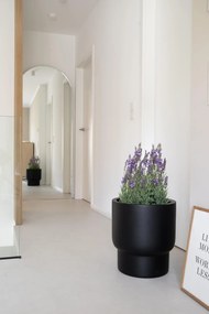 Kvetináč LIVELLO, sklolaminát, výška 41 cm, čierny