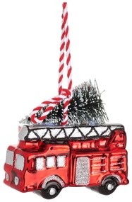 Ručne vyrobená vianočná ozdoba 8 cm Fire Engine – Sass &amp; Belle