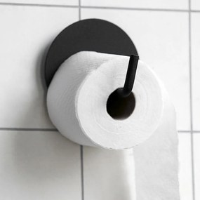 Čierny držiak na toaletný papier Text Ø 13 × 12,5 cm
