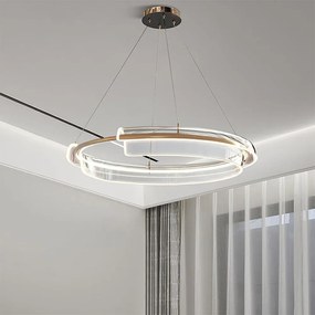 Toolight Toolight, LED závesné svietidlo 58cm s diaľkovým ovládaním APP1672-CP, zlatá matná, OSW-06137