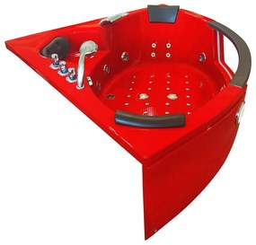 M-SPA - Červená kúpeľňová vaňa SPA s hydromasážou 152 x 152 x 56 cm