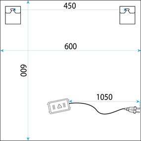 Rea Zrkadlo 60x60 s LED osvetlením HOM-01513