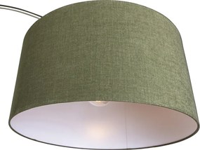 Oblúková lampa oceľ s tienidlom machovej zelenej 50/50/25 - XXL