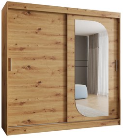 Šatníková skriňa 200 cm Lulu (dub artisan). Akcia -19%. Vlastná spoľahlivá doprava až k Vám domov. 1125981