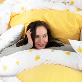 Goldea bavlnené posteľné obliečky - púpavy 140 x 200 a 70 x 90 cm