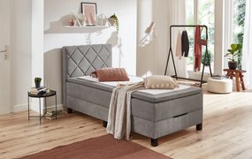 Posteľ Jeff 100x200 cm, šedá látka