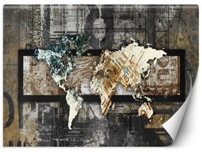 Fototapeta, Mapa světa ve vintage stylu - 100x70 cm