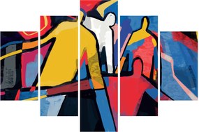 Obraz - Abstrakcia mužov (150x105 cm)