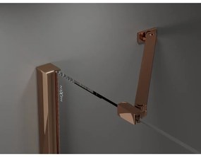 Mexen Velar Duo, posuvné sprchové dvere do otvoru 140 cm, 8mm sklo námraza, ružové zlato, 871-140-000-32-60