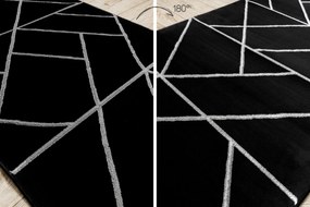 Behúň EMERALD 7543 Glamour exclusive, Geometrický, čierny + strieborná