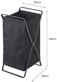 Čierny skladací kôš na bielizeň YAMAZAKI Tower Laundry
