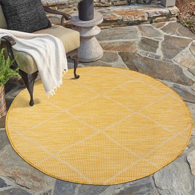 Dekorstudio Šnúrkový okrúhly koberec PALM 3075 - žltý Priemer koberca: 200cm