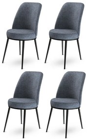 Sada jedálenských stoličiek Dexa Fume and Black, 4ks, 4 ks