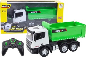 LEAN Toys Diaľkovo ovládaný sklápač RC 1:18, zelený