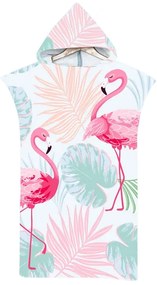 Plážové pončo FLAMINGO rodinná sada 2 ks, farebná