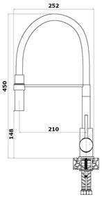 ALVEUS 1129024 - Drezová batéria s flexibilným ramienkom ELIA 45 cm chróm/čierna