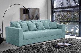 Pohovka rozkladacia na lôžko Genf, modrá aqua látka