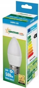 Toolight - LED studená žiarovka E-27 230V 6W 500lm Sviečka 13062, OSW-01020