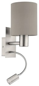 LED nástenné svietidlo v sivej a striebornej farbe PASTERI – EGLO